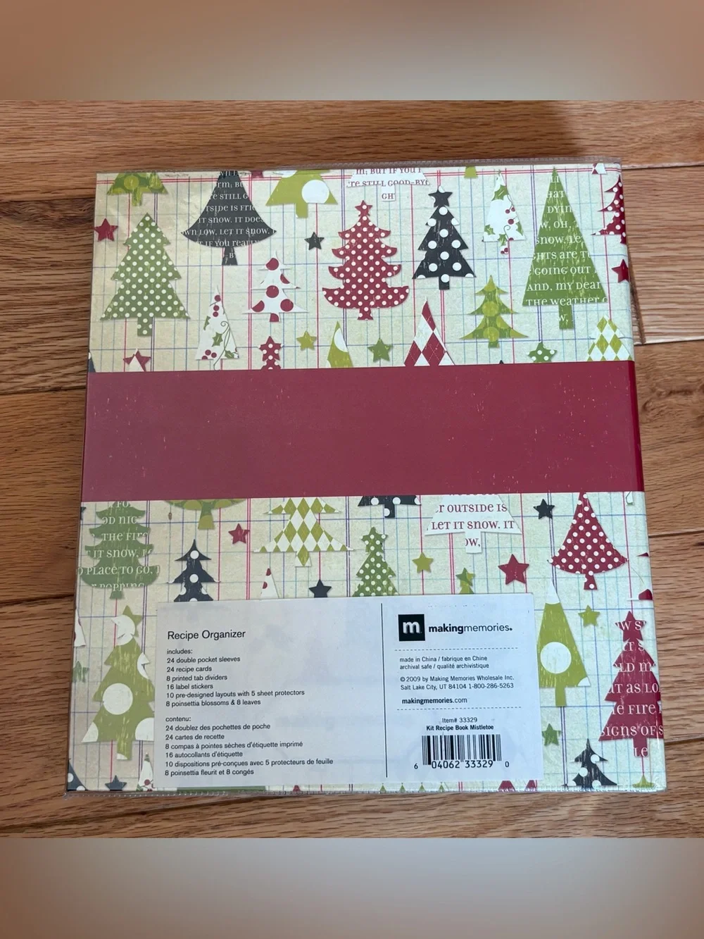 Making Memories Holiday Cooking Recipe Organizer  Mistletoe NEW
